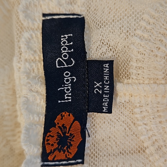 Indigo Poppy | Women's 3/4 Bell Sleeves Lace Sheer Kimono Topper Sz 2x - Picture 7 of 8